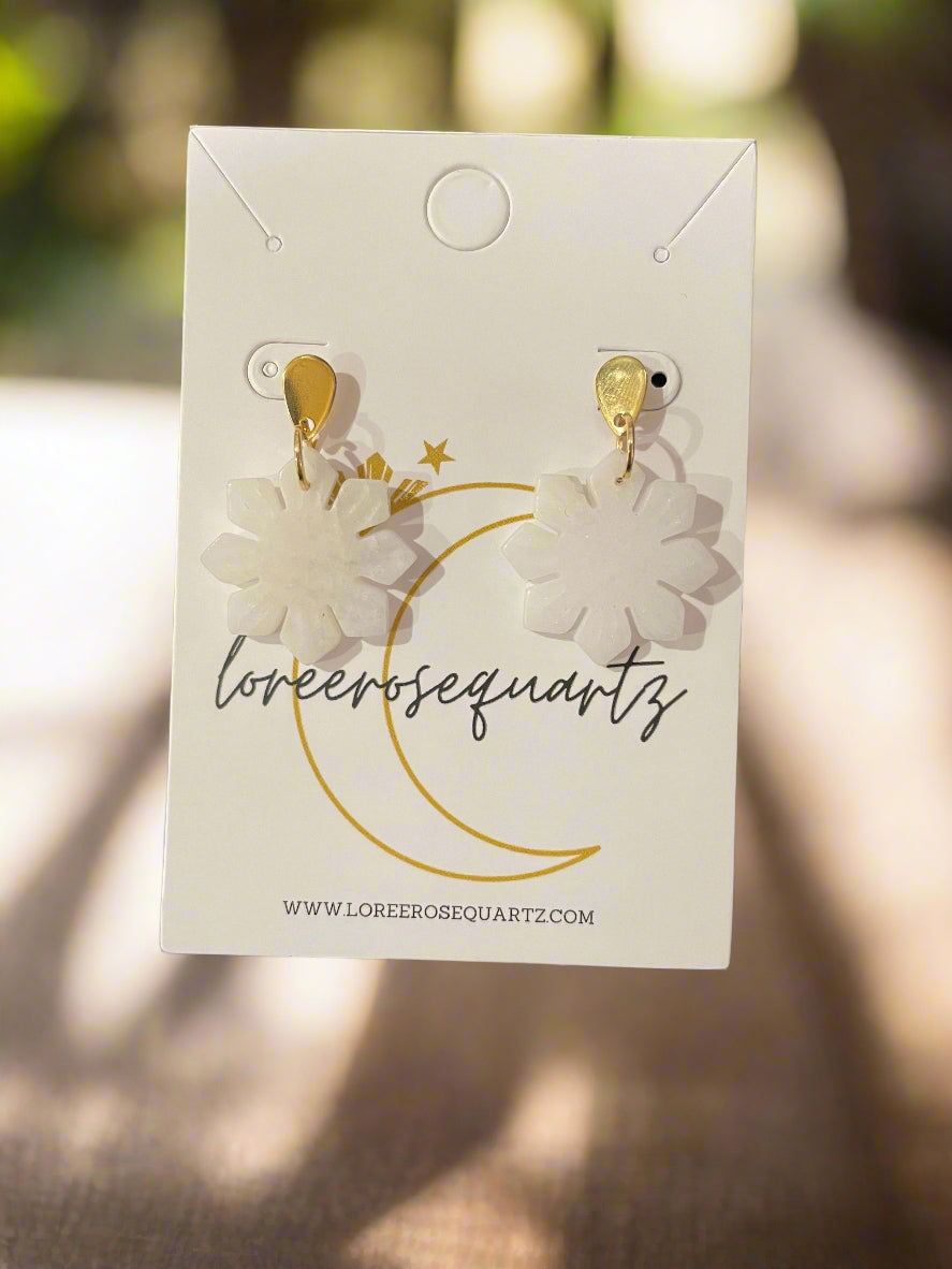 White Jade Araw Studs