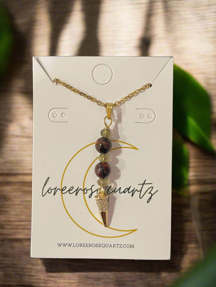 Thorn Princess Red Tiger's Eye Necklace