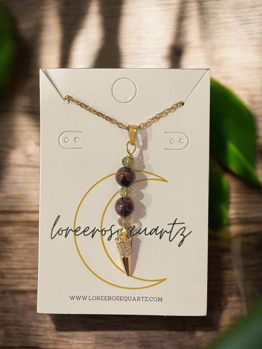 Thorn Princess Red Tiger's Eye Necklace