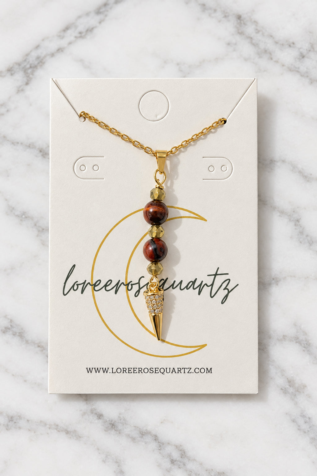 Thorn Princess Red Tiger's Eye Necklace