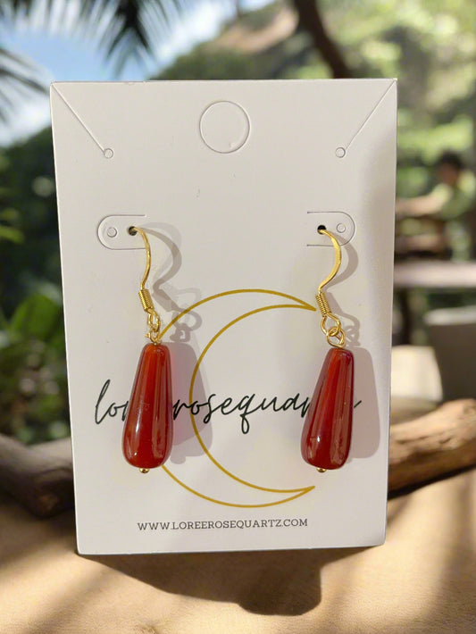 Elven Mage Red Agate Earrings