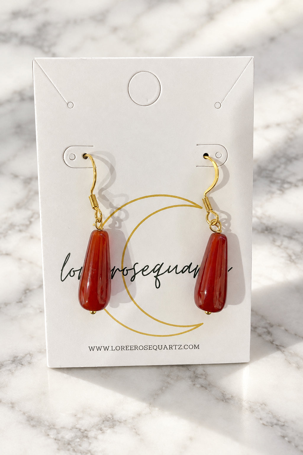 Elven Mage Red Agate Earrings