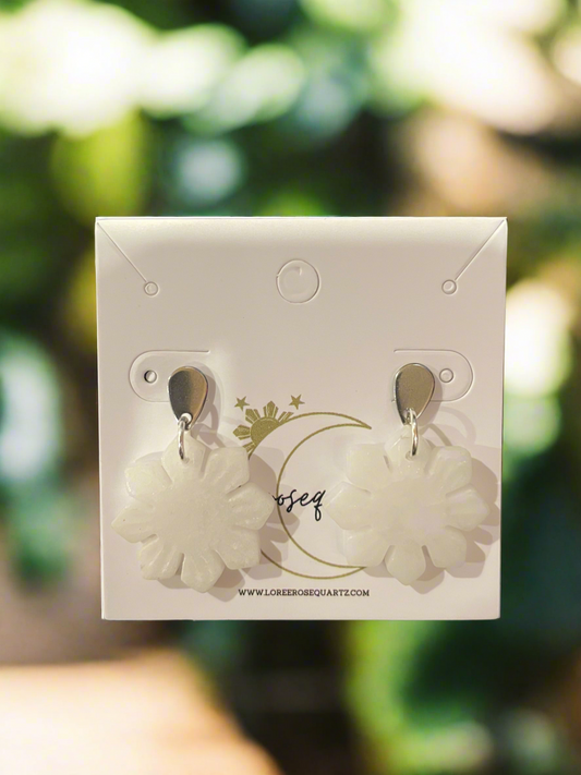 White Jade Araw Studs