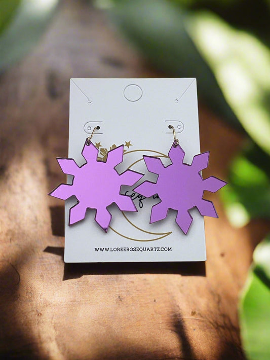 Araw (Purple) Mirror Earrings