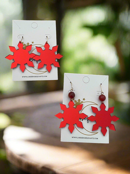 Araw (Red) Mirror Earrings