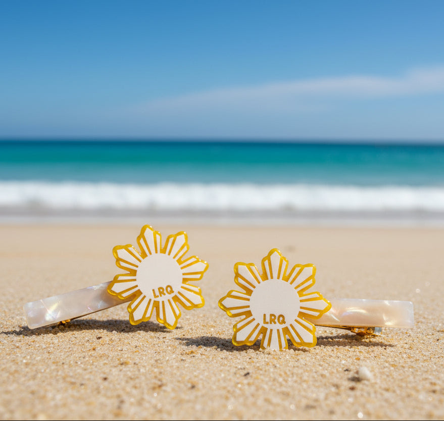 Yellow & White Araw Hairclip