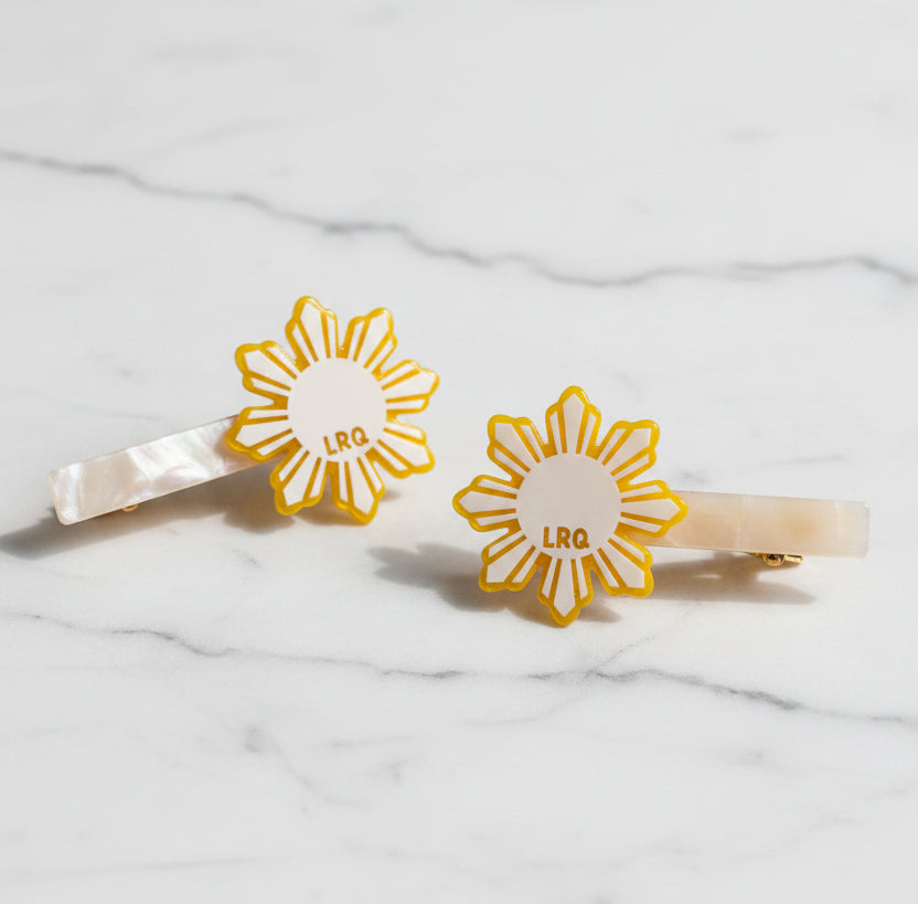 Yellow & White Araw Hairclip