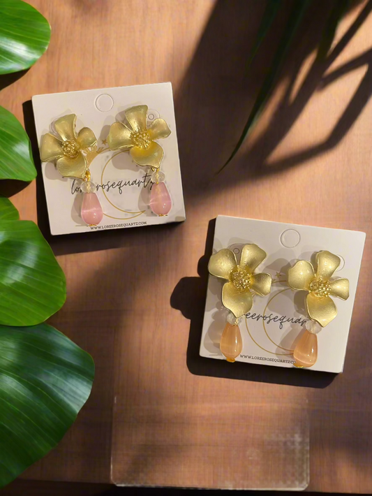 Cat Eye's Selenite Sampaguita Studs