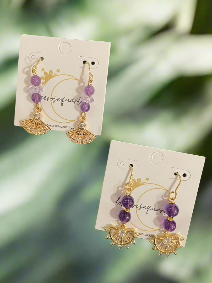 Amethyst Pamaypay Earrings