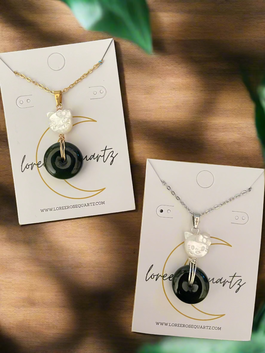 Kitty Donut Necklace