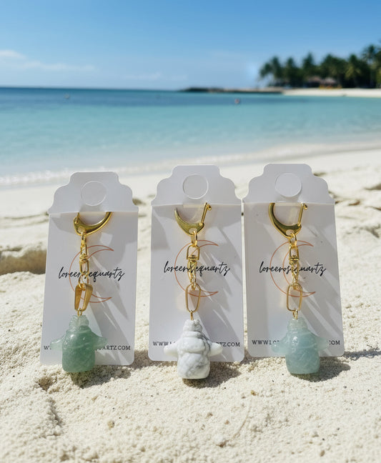 Flappy White Dog Pineapple Keychain