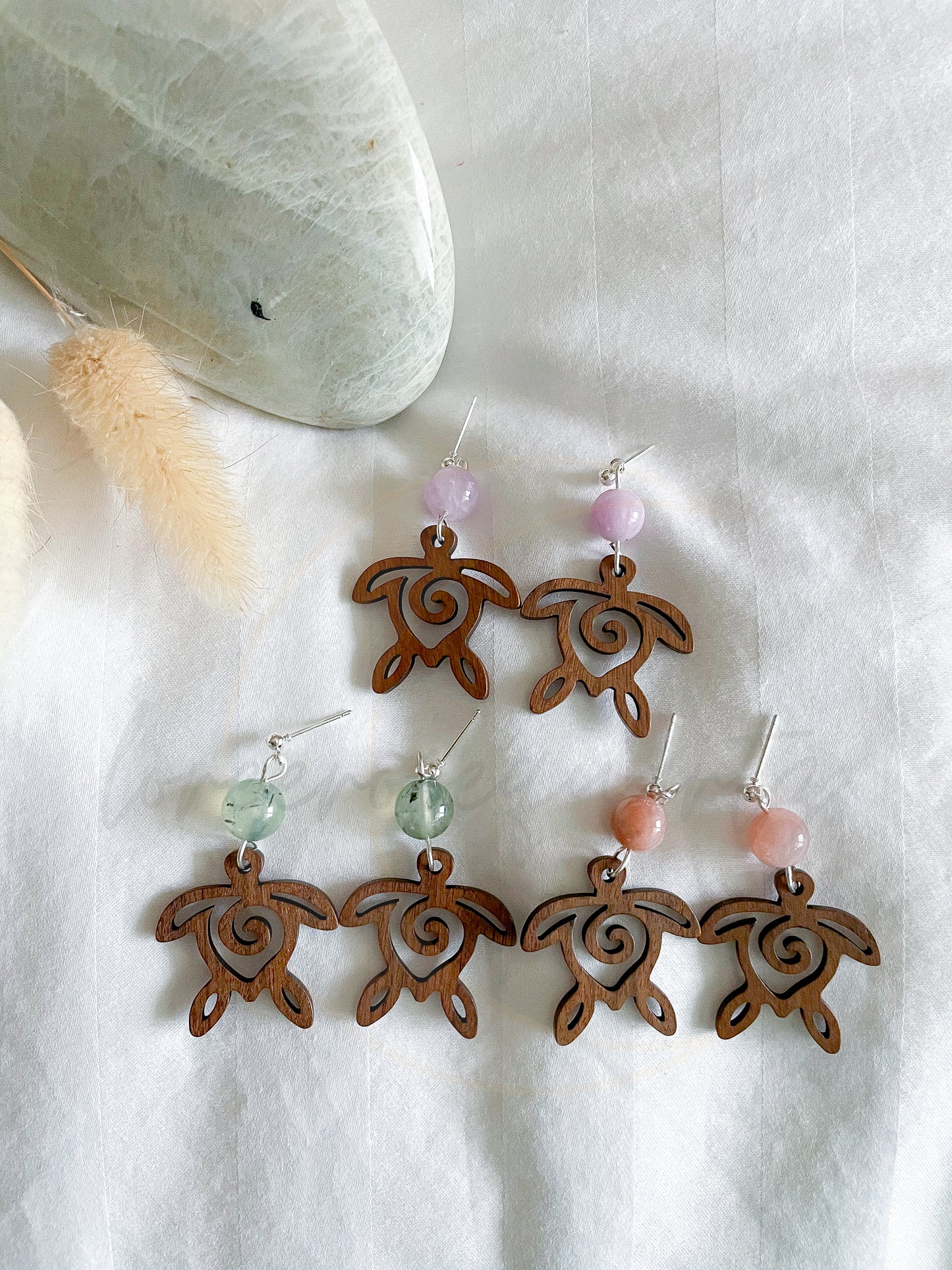 Wooden Turtle Earrings