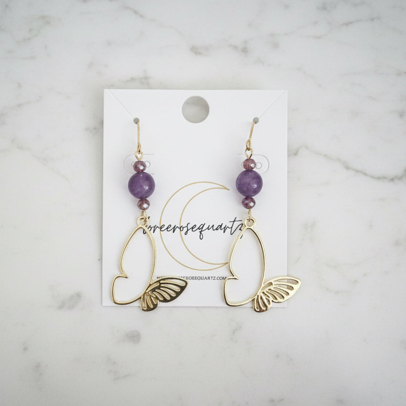 Shinobu Butterfly Earrings (Amethyst)