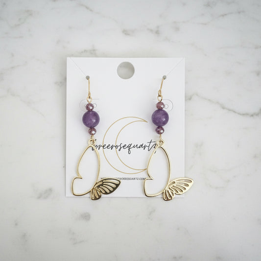 Shinobu Butterfly Earrings (Amethyst)