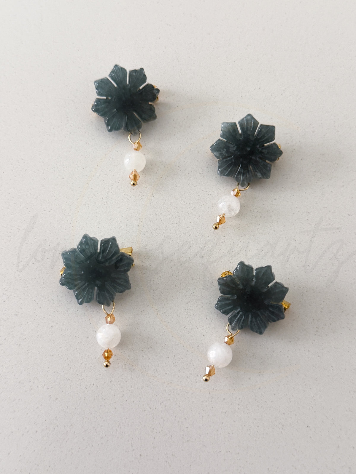 Araw Jade and Moonstone Pin