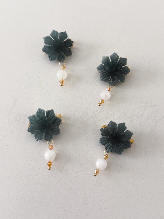Araw Jade and Moonstone Pin