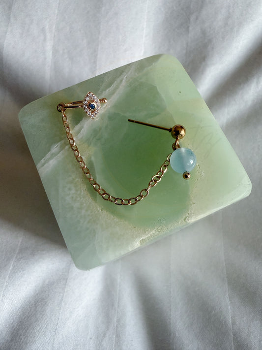 Gojo Six Eyes Cuff with Aquamarine