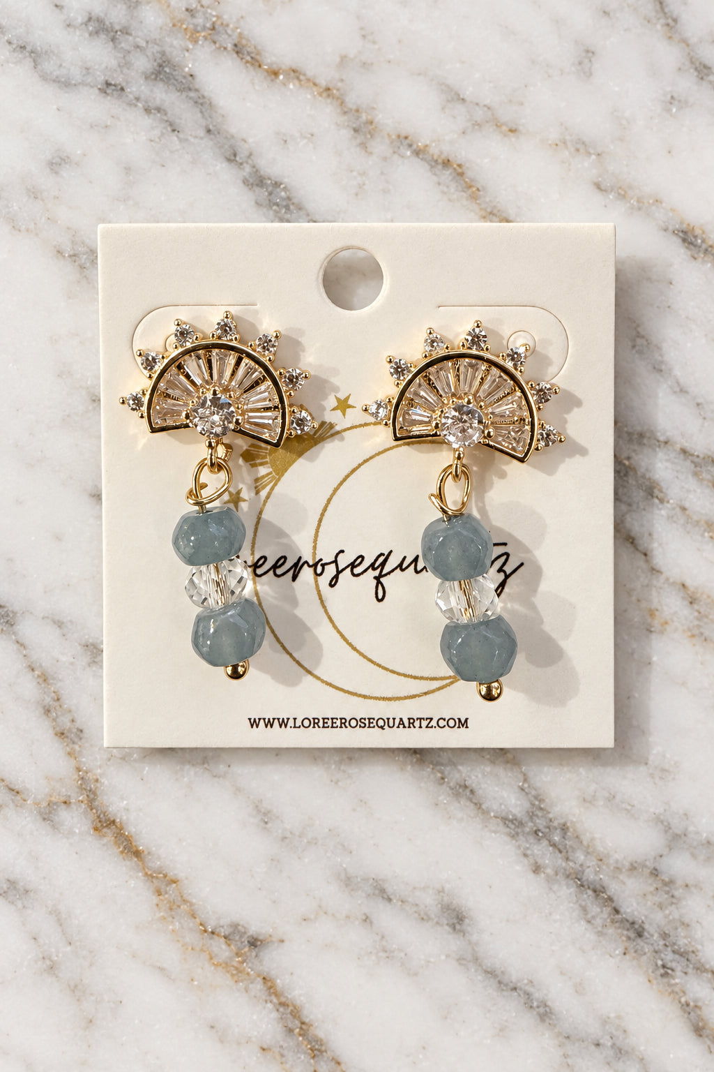 Jade Gold Pamaypay Studs