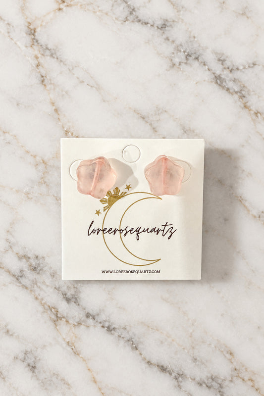 Rose Quartz Sampaguita Studs