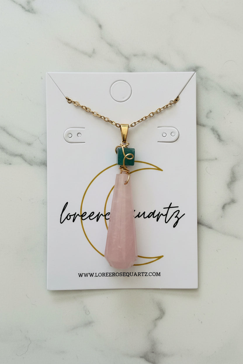 "Nezuko" Rose Quartz & Jade
