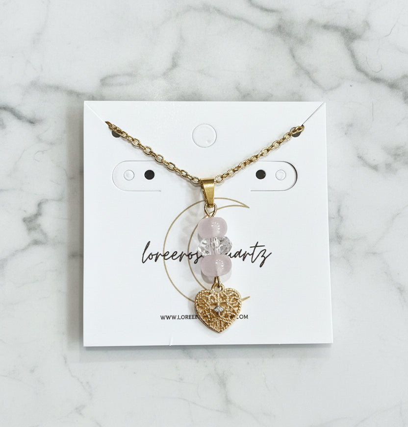Girls Generation Heart with Rose Quartz
