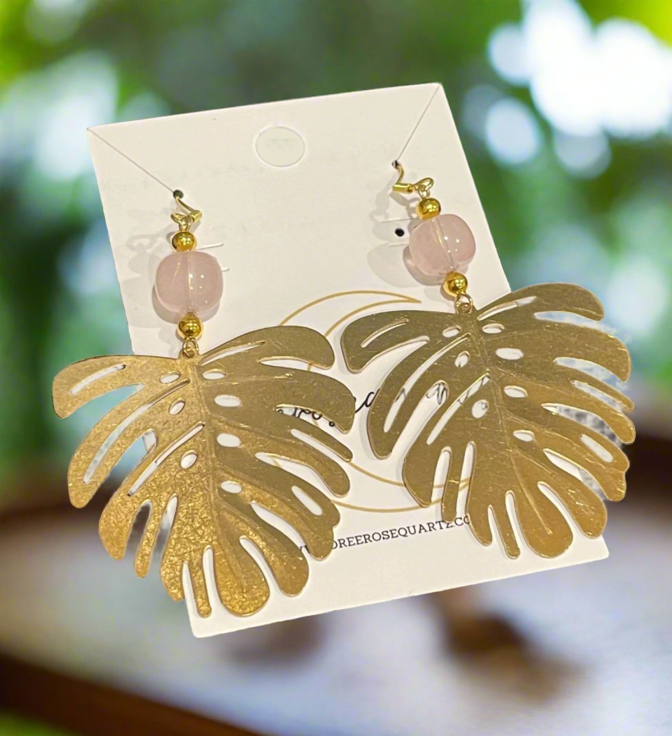 Island Monstera Earrings