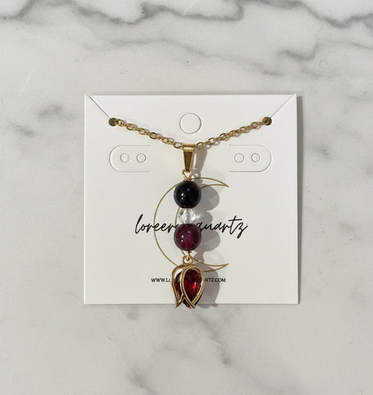 Red Velvet - Red Tiger's Eye with Red Rose