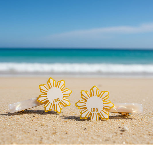 Yellow & White Araw Hairclip