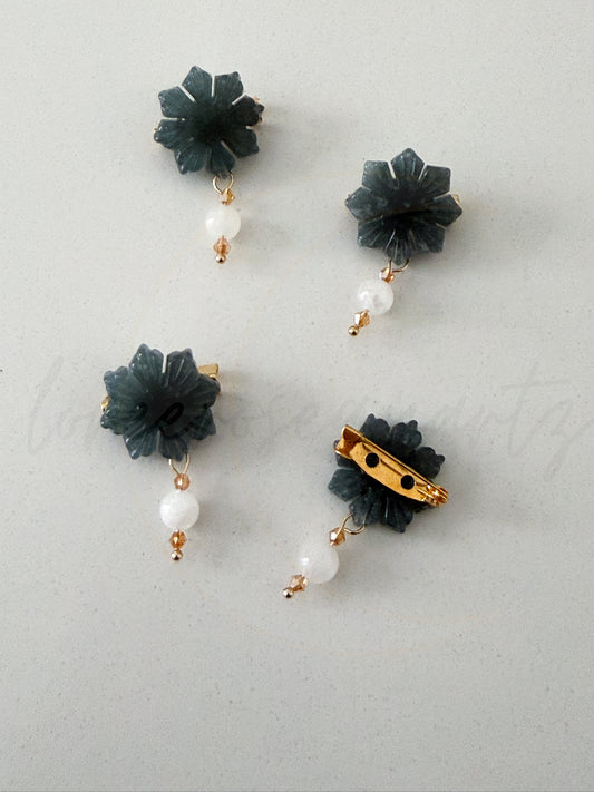 Araw Jade and Moonstone Pin