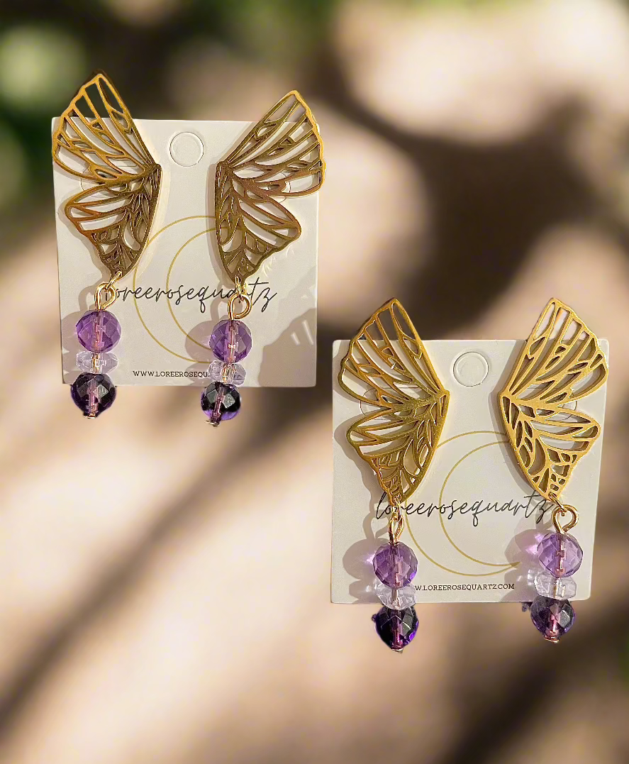 Amethyst Butterfly Slayer Studs