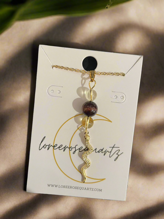 Year of the Snake: Citrine & Red Tiger's Eye